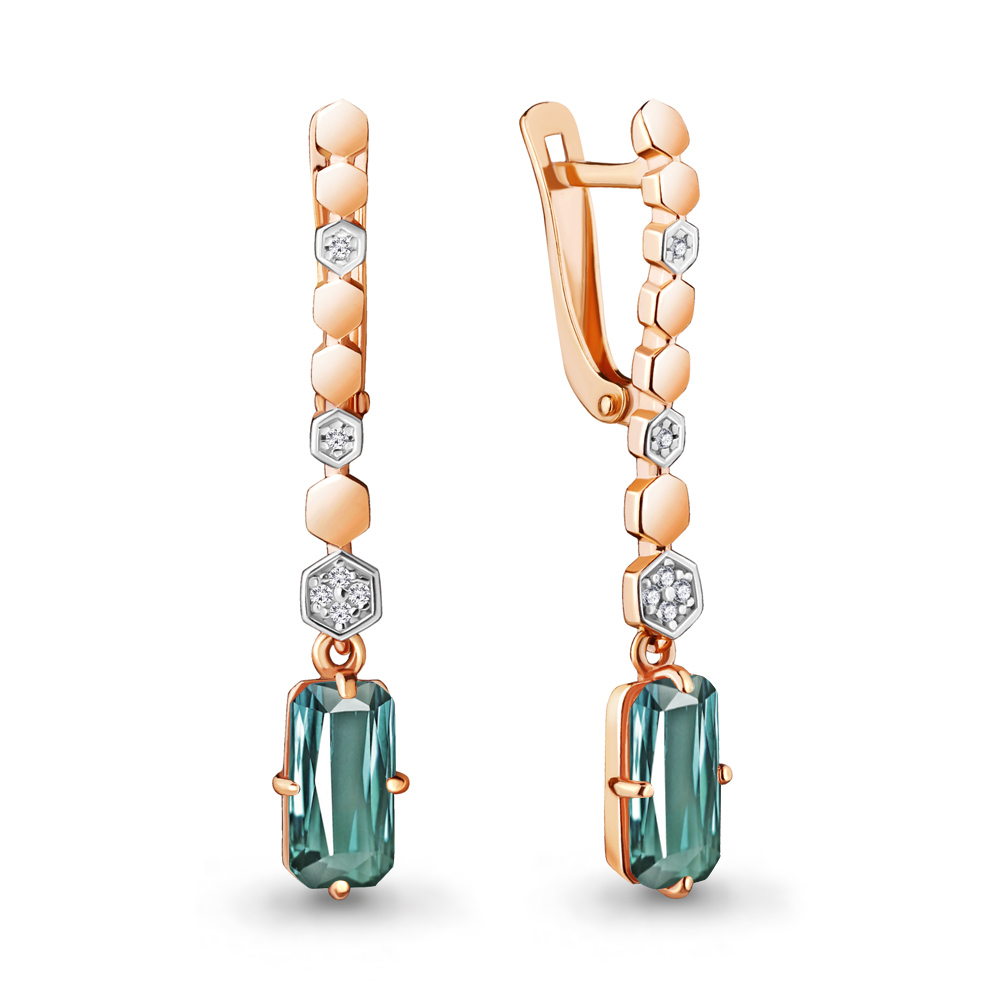 

Серьги из серебра с фианитом Aquamarine Aquamarine 4716788А_925_з, 4716788А_925_з