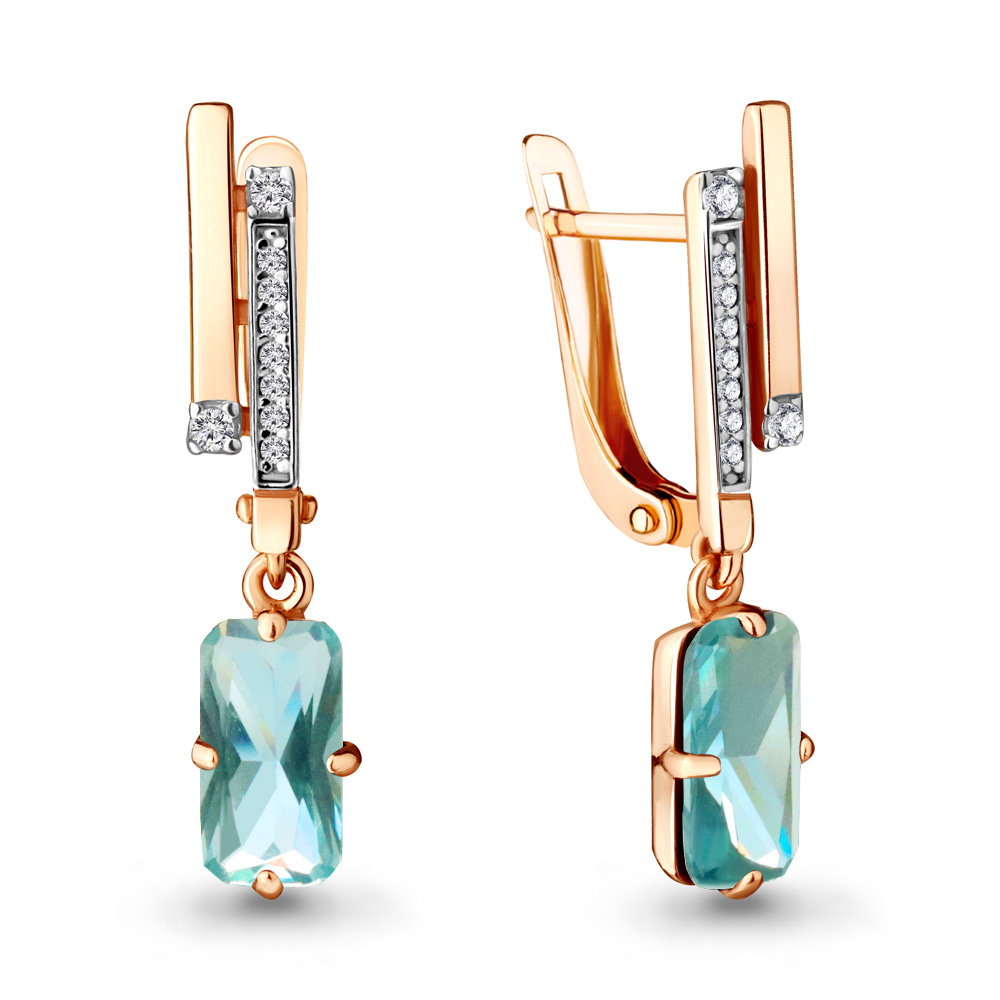 

Серьги из серебра с фианитом Aquamarine Aquamarine 4716688А_925_з, 4716688А_925_з