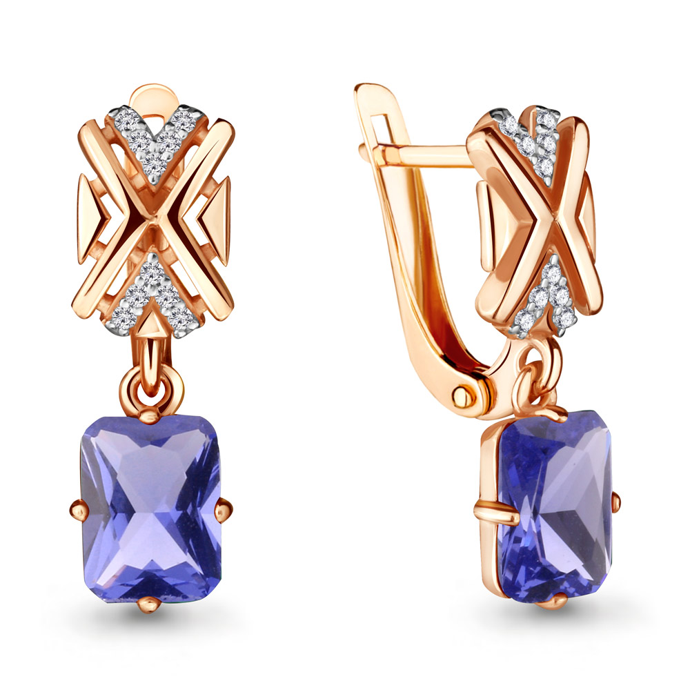 

Серьги из серебра с фианитом Aquamarine Aquamarine 47165603А_925_з, 47165603А_925_з