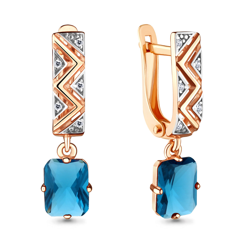 

Серьги из серебра с фианитом Aquamarine Aquamarine 4716193А_925_з, 4716193А_925_з