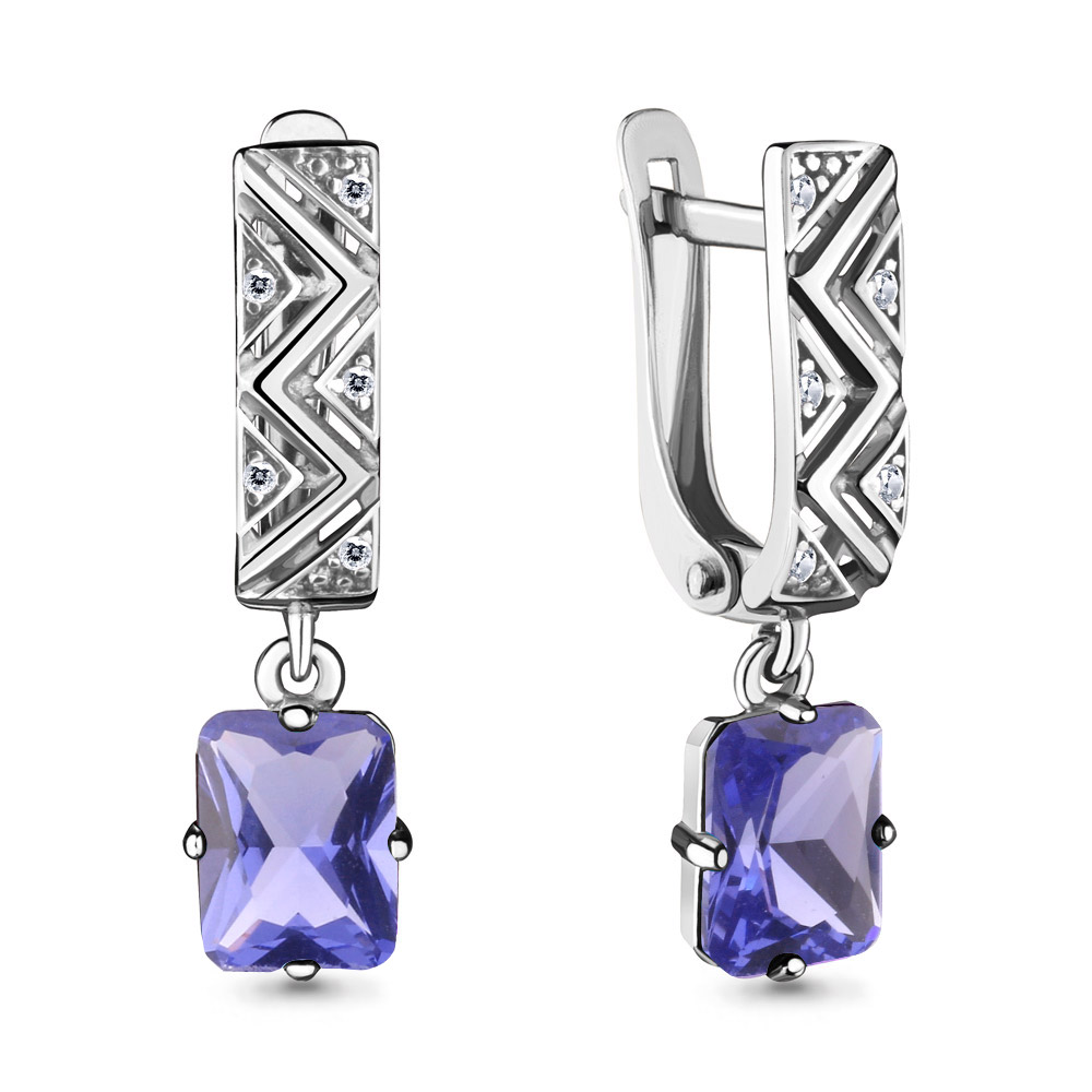 

Серьги из серебра с фианитом Aquamarine Aquamarine 47161603А_925_р, 47161603А_925_р