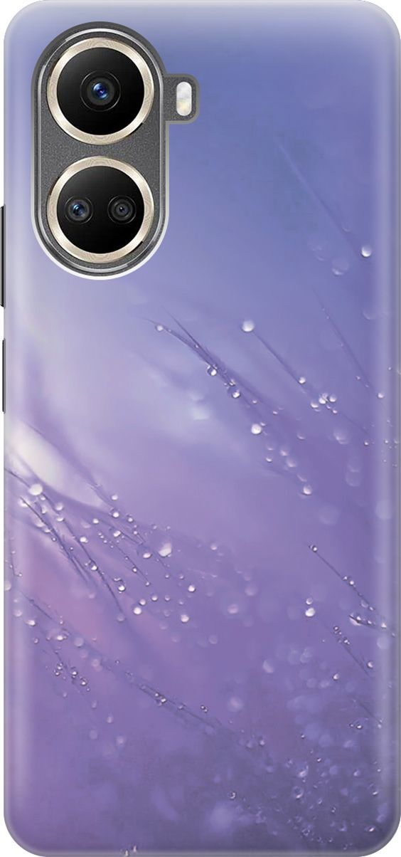 

Чехол на Huawei nova 10 SE "Капли на синей траве", Белый;синий, 159218
