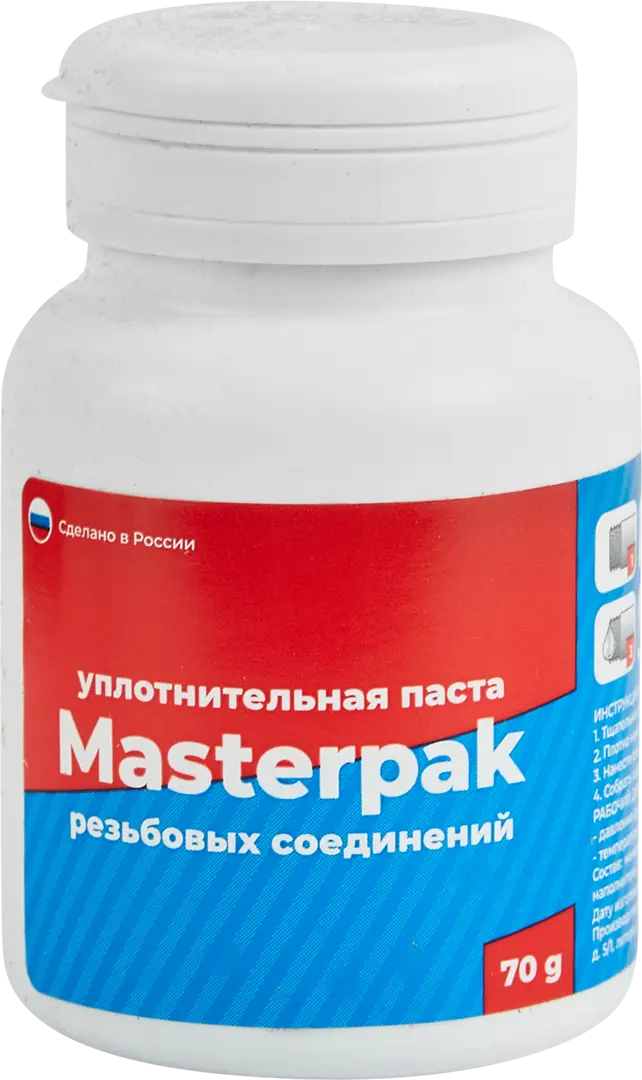 Паста уплотнительная Masterpak для воды 70 г со льном