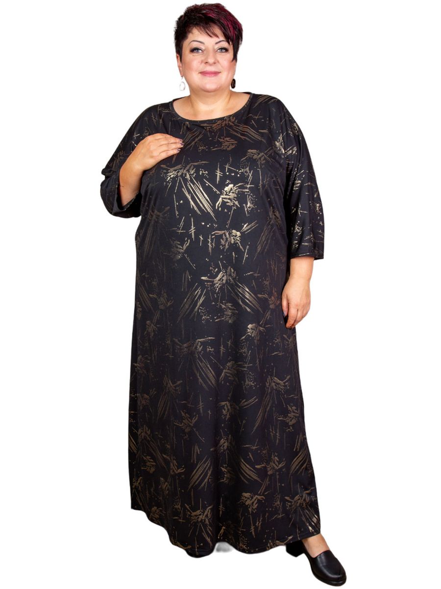 Платье женское Полное Счастье ОК-ПЛ-23-1409 черное 62 RU