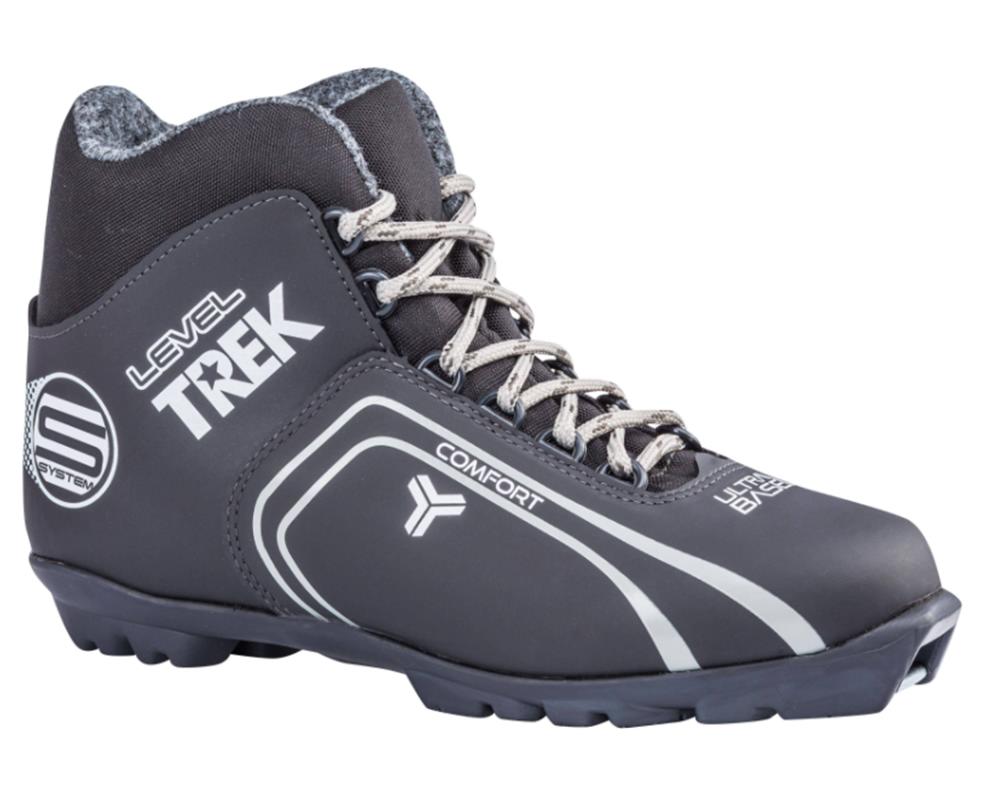 фото Ботинки лыжные sns trek level4 черные/логотип серый ru44 eu45 cm28,5 см