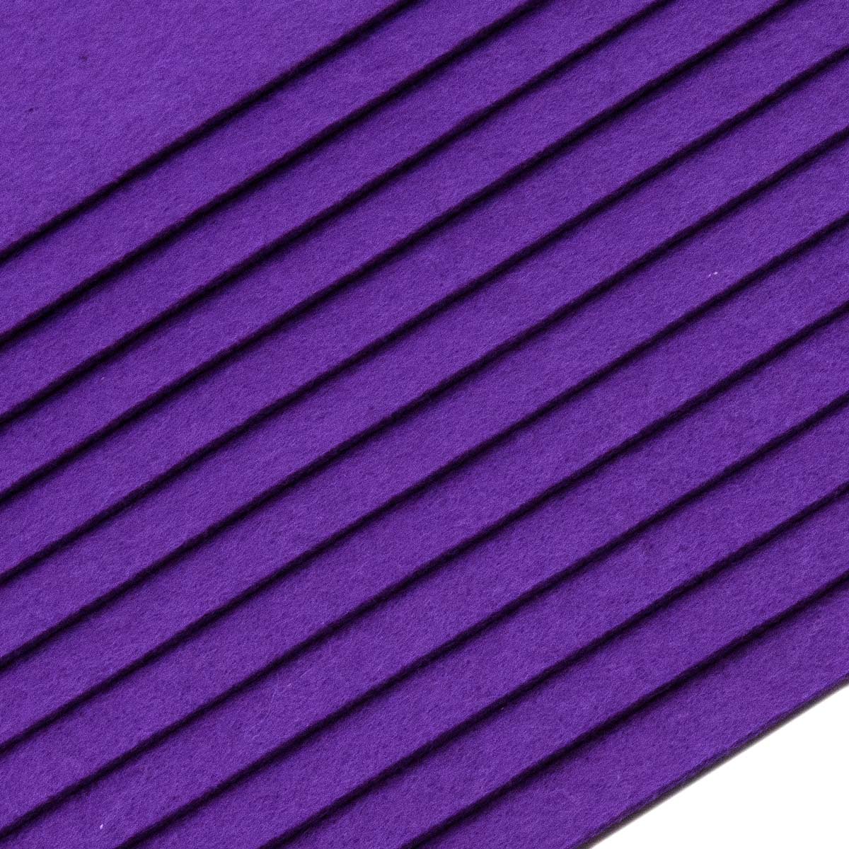 Набор фетра жесткого листового 1мм, 160г, 20х30см, 12шт, Astra&Craft (11 фиолетовый AF881)