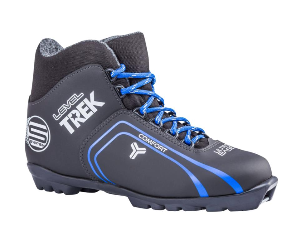 фото Ботинки лыжные sns trek level3 черные/логотип синий ru46 eu47 cm30 см