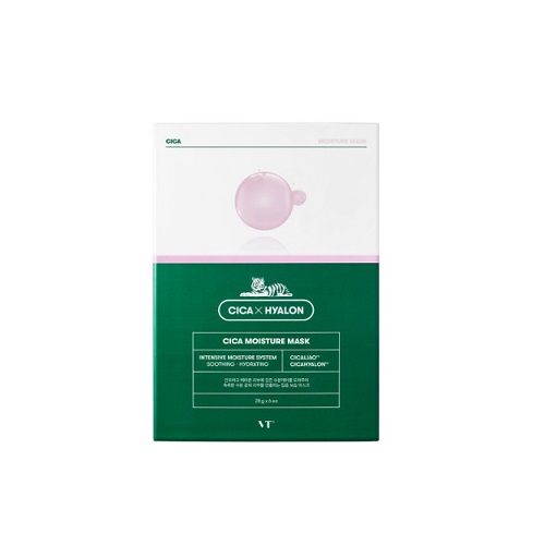 фото Успокаивающая тканевая маска vt cosmetics cica hyalon cica moisture mask 3 шт