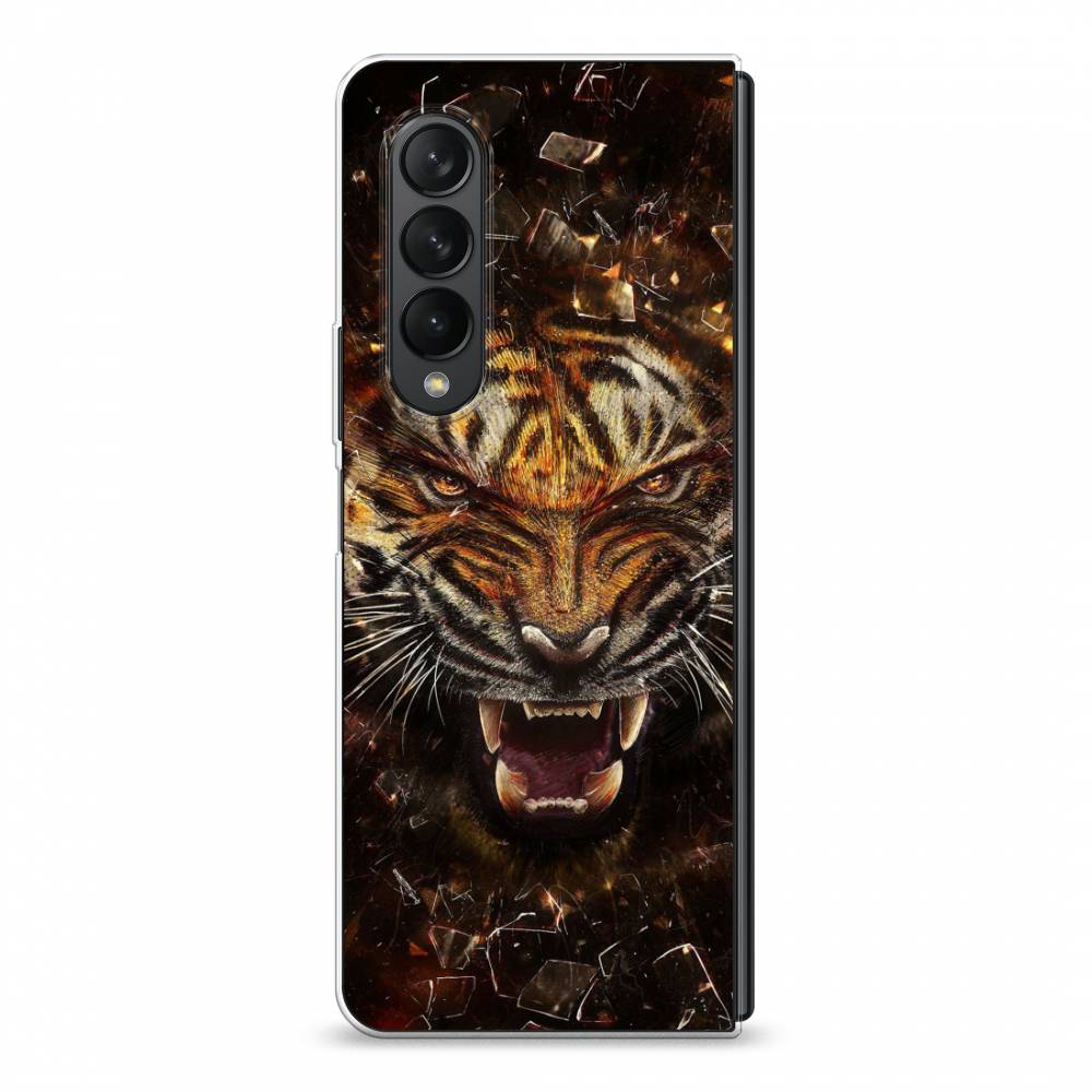 

Чехол на Samsung Galaxy Z Fold 3 "Тигр осколки", Оранжевый;серый;черный, 2103650-1