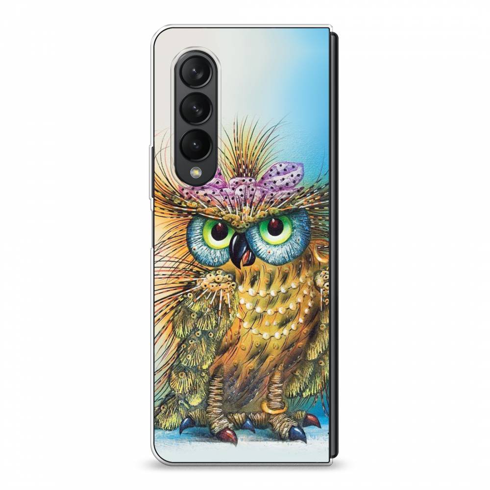 

Чехол на Samsung Galaxy Z Fold 3 "Модная сова", Коричневый;голубой, 2103650-1