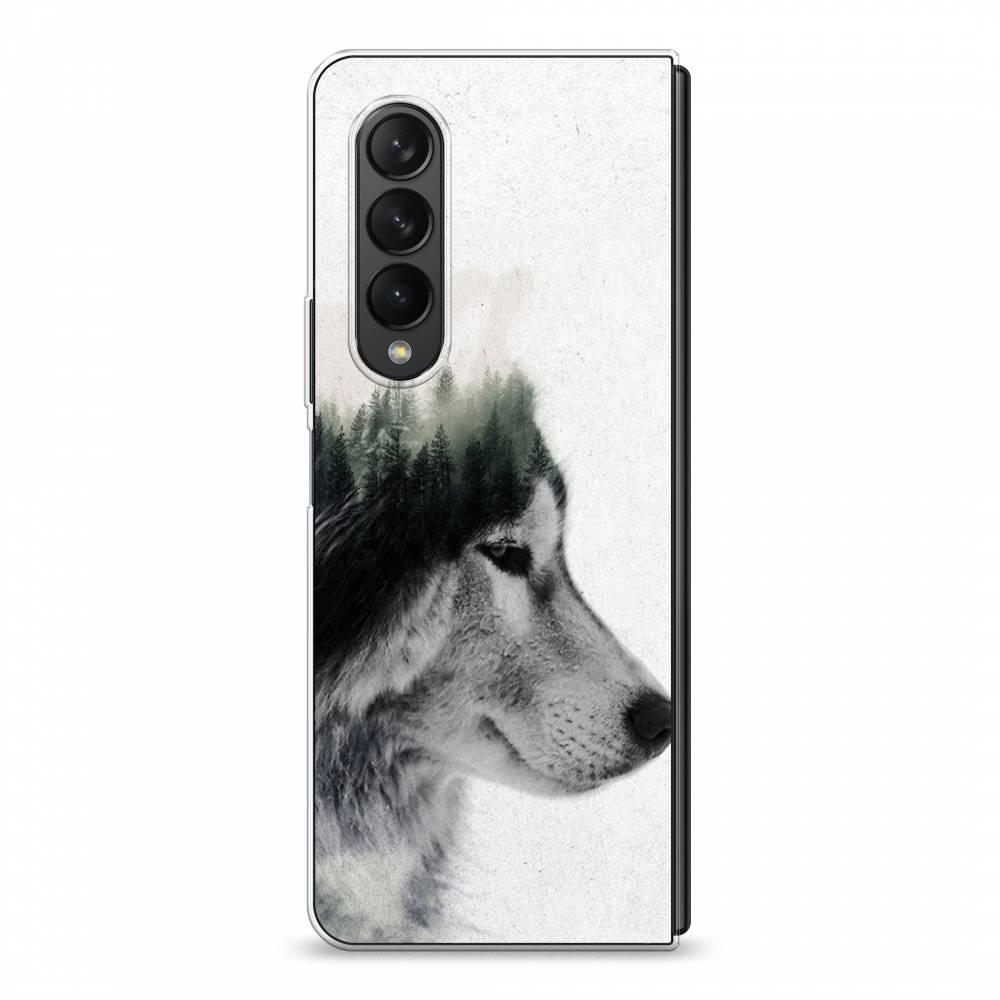 

Чехол на Samsung Galaxy Z Fold 3 "Волк лес", Серый;белый, 2103650-1