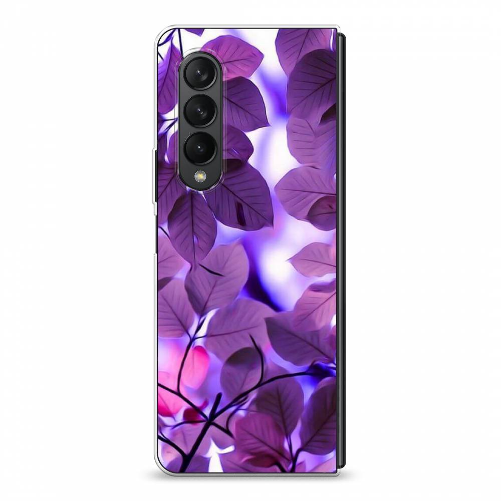 

Чехол на Samsung Galaxy Z Fold 3 "Сиреневые листики", Фиолетовый;голубой, 2103650-2