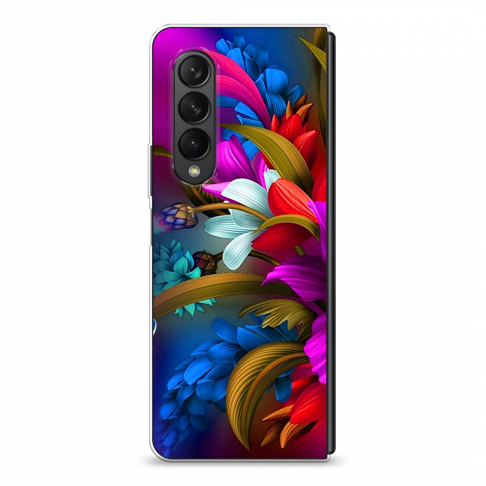 

Чехол на Samsung Galaxy Z Fold 3 "Фантастические цветы", Фиолетовый;красный;синий, 2103650-2
