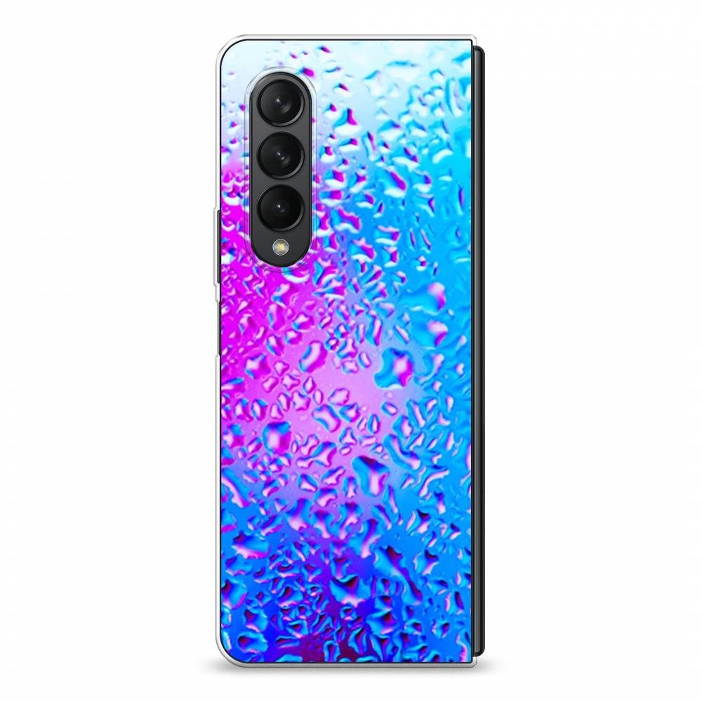 

Чехол на Samsung Galaxy Z Fold 3 "Капли на стекле", Голубой;розовый, 2103650-3