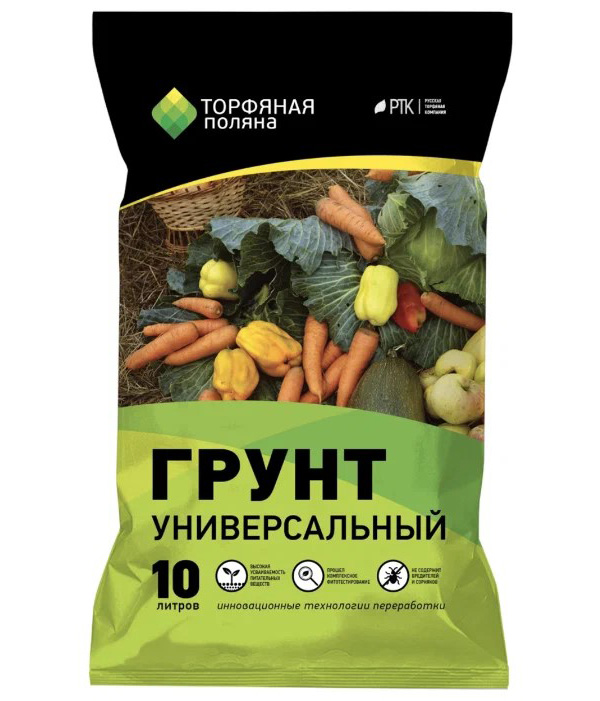 

Грунт Торфяная поляна Росток универсальный 10 л