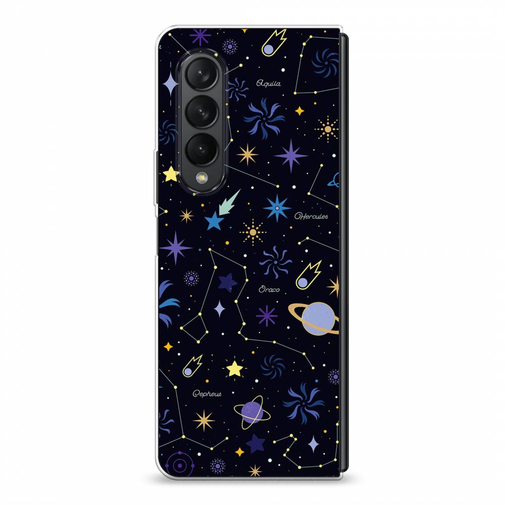 

Чехол на Samsung Galaxy Z Fold 3 "Цветной космос", Желтый, 2103650-2