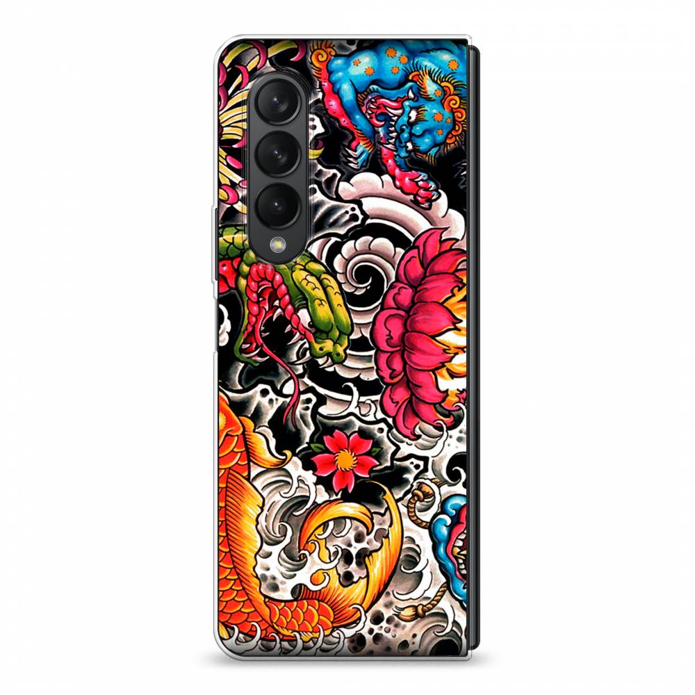 

Чехол на Samsung Galaxy Z Fold 3 "Японское искусство", Красный;оранжевый;голубой, 2103650-4