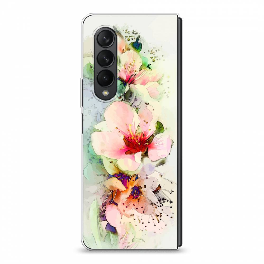 

Чехол на Samsung Galaxy Z Fold 3 "Нежные цветы", Зеленый;розовый, 2103650-2