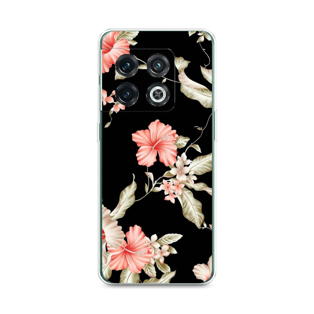 

Чехол Awog на OnePlus 10 Pro / ВанПлас 10 Pro "Цветы на черном", Черный;розовый, 152150-8