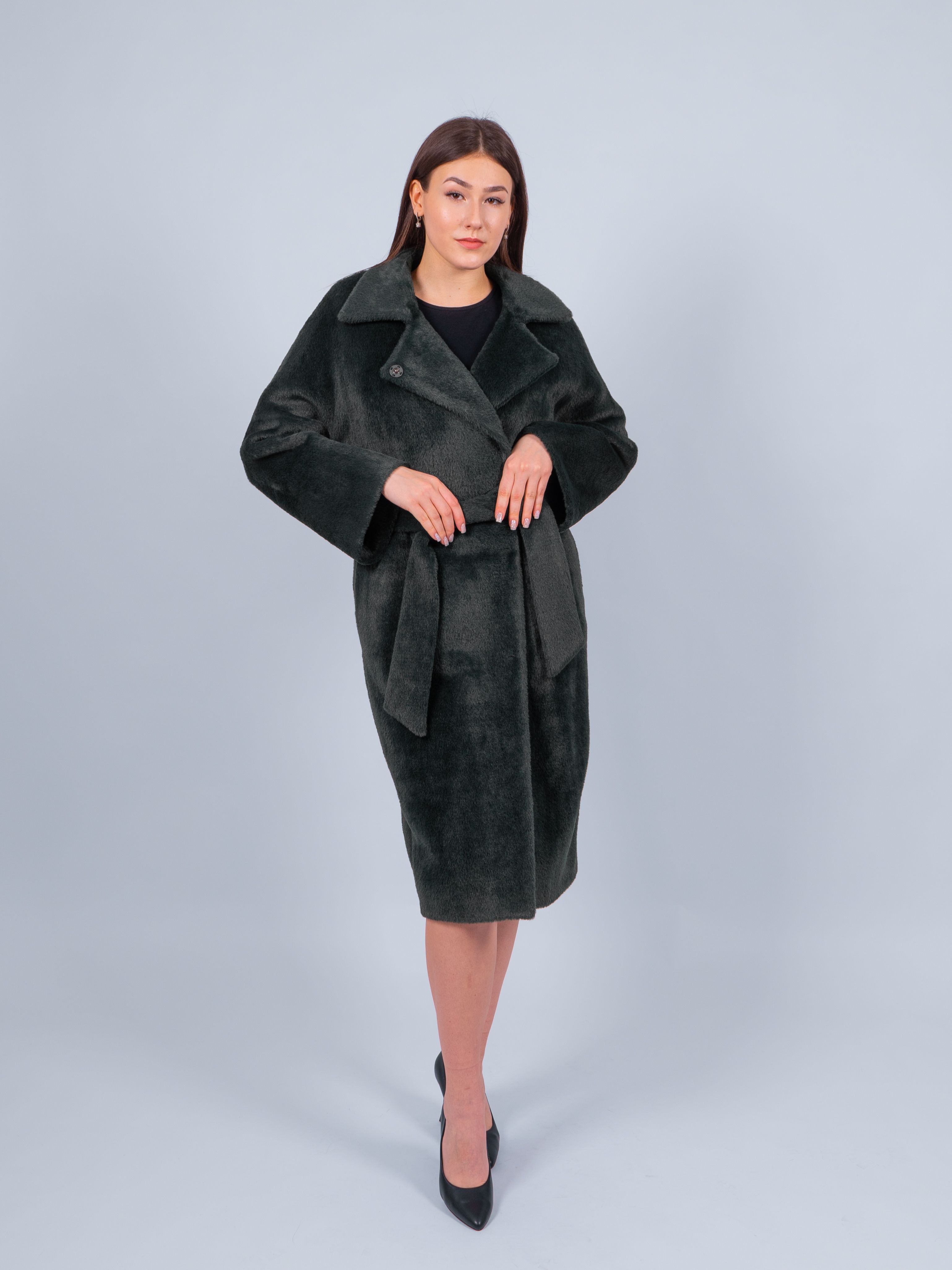 

Пальто женское 365 clothes ПМ-214 19F-B Mink зеленое 52 RU, Зеленый, ПМ-214 19F-B Mink