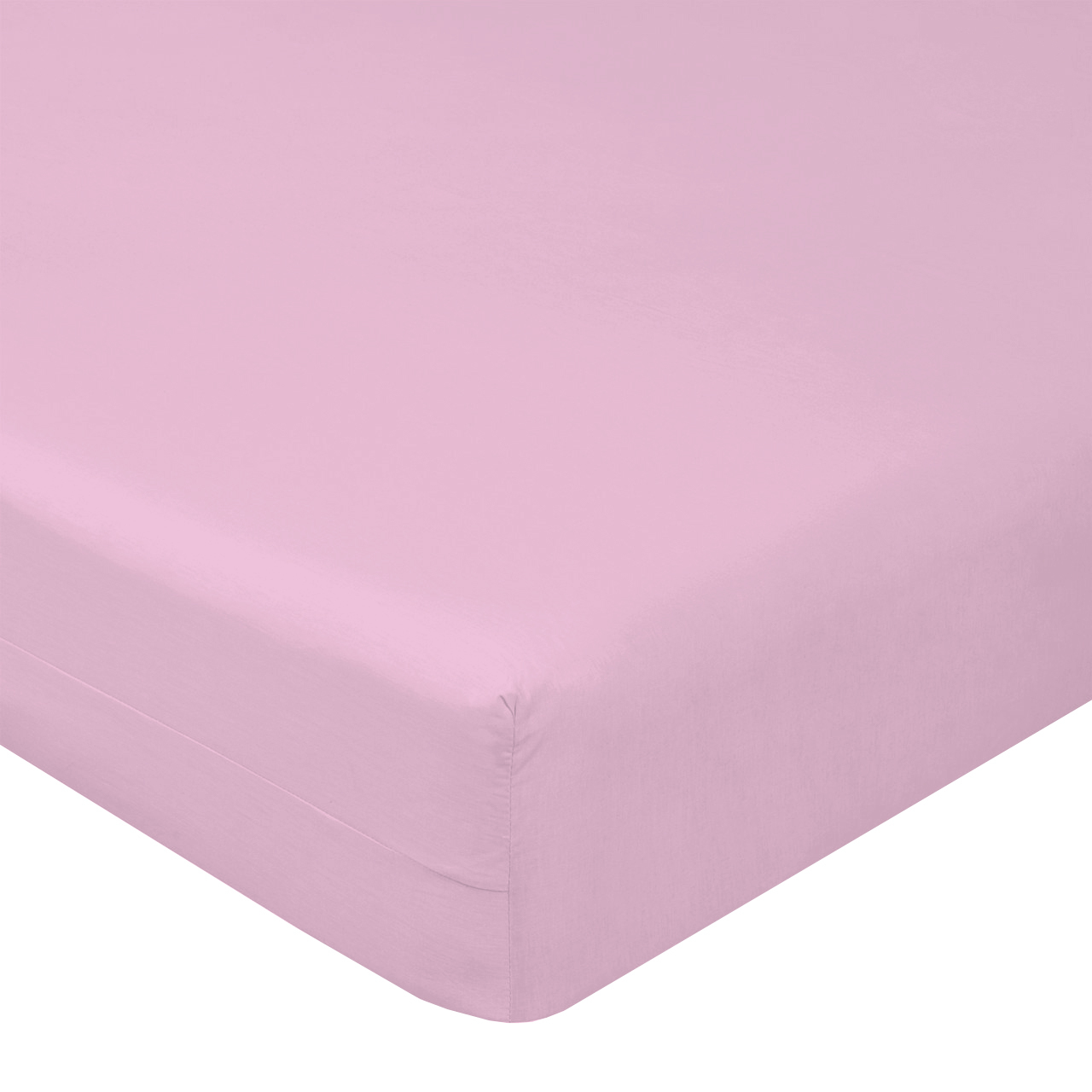 фото Простыня на резинке 160*200*20 см, сатин, розовый текстильный городок