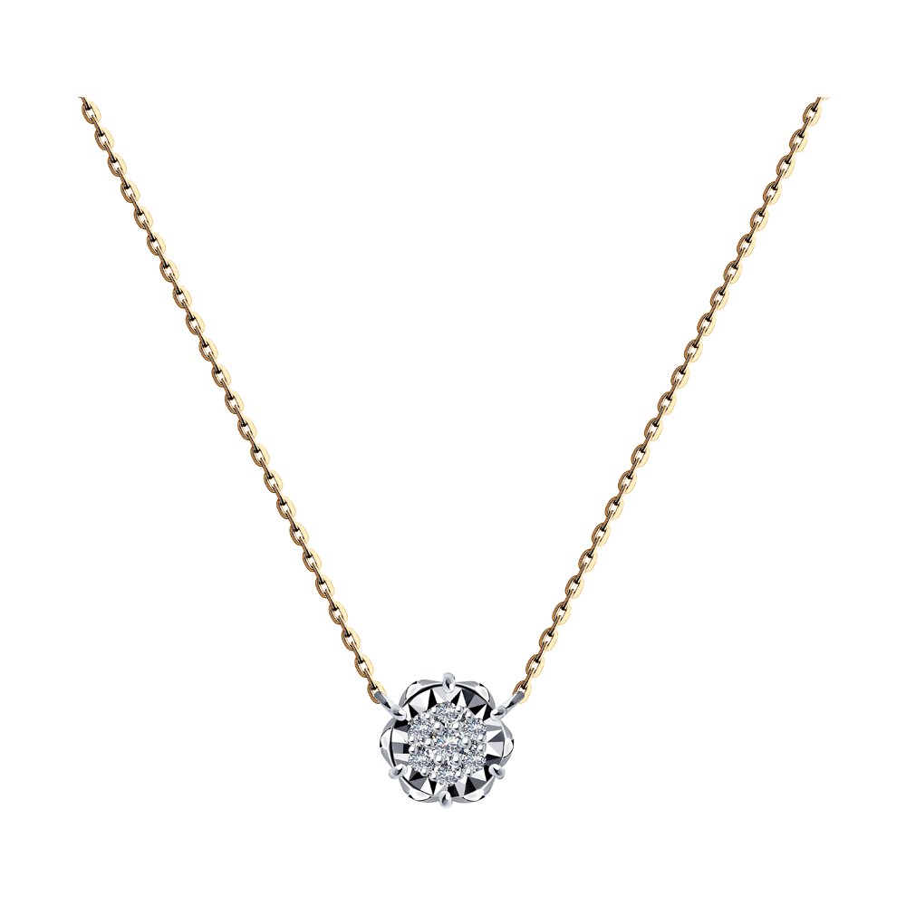 

Колье из комбинированного золота 40 см SOKOLOV Diamonds 1070169, бриллиант, 1070169