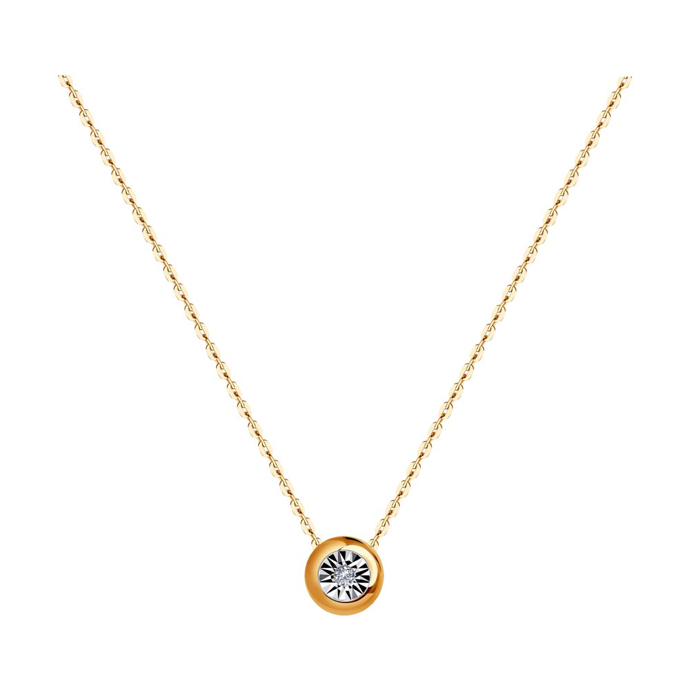 

Колье из комбинированного золота 42 см Diamant 51-270-01074-1, бриллиант, 51-270-01074-1