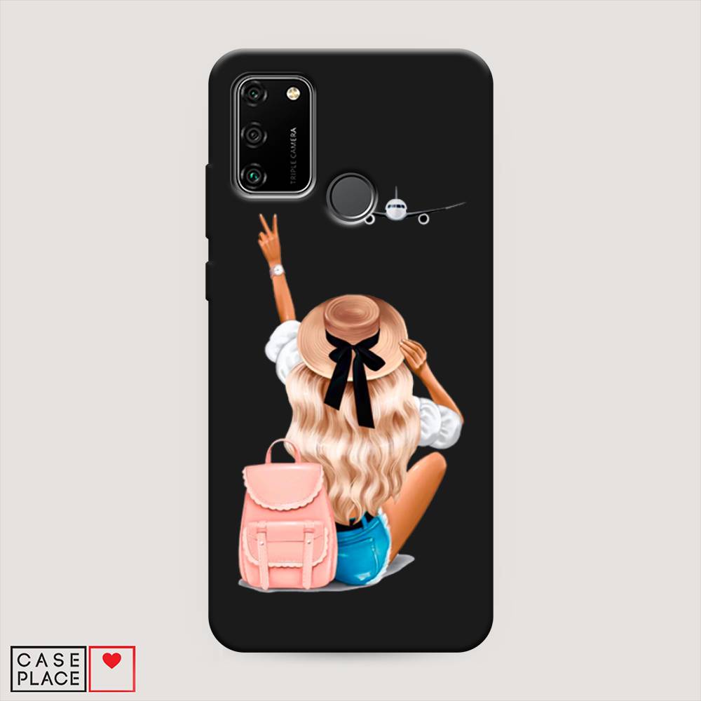 

Чехол Awog на Honor 9A "Автостопом самолетом", Бежевый;розовый;голубой, 612352-1