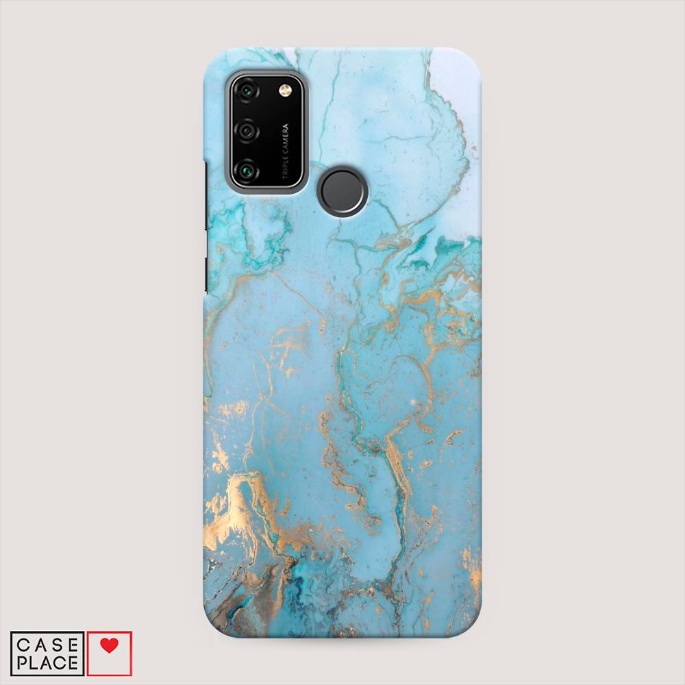 фото Чехол awog "голубой мрамор рисунок" для honor 9a