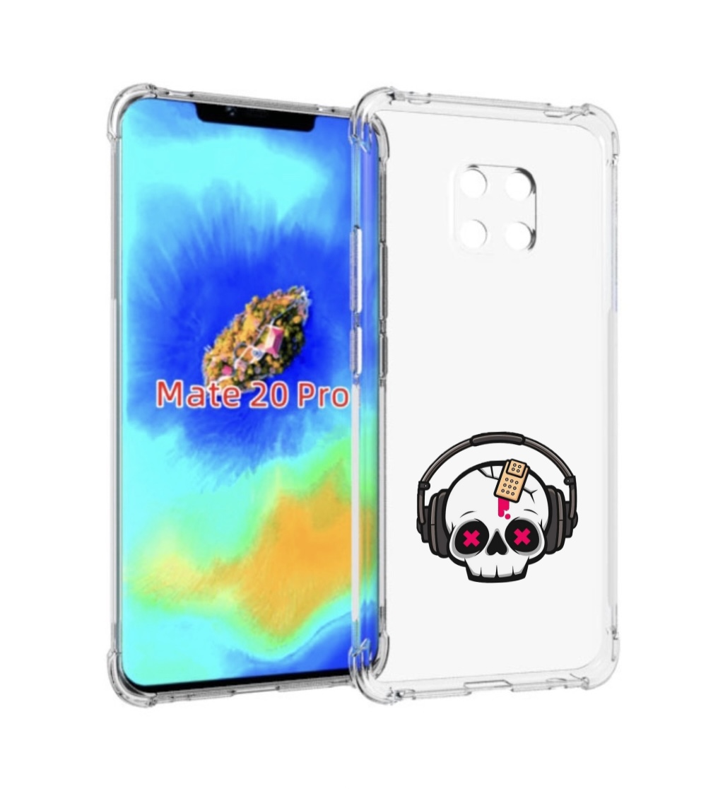 

Чехол MyPads черепок в наушниках для Huawei Mate 20 Pro/Mate 20 RS 6.39, Прозрачный, Tocco