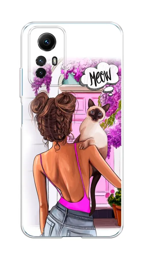 

Силиконовый чехол Awog "Девушка с кошкой" для Xiaomi 12S Pro, Разноцветный, 316150-7