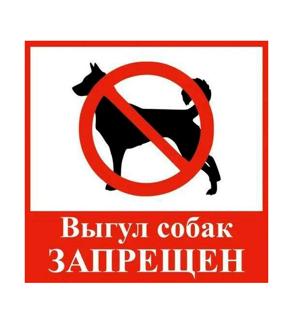 

Табличка "ВЫГУЛ СОБАК ЗАПРЕЩЕН" 200х200, самоклеющаяся основа, Красный
