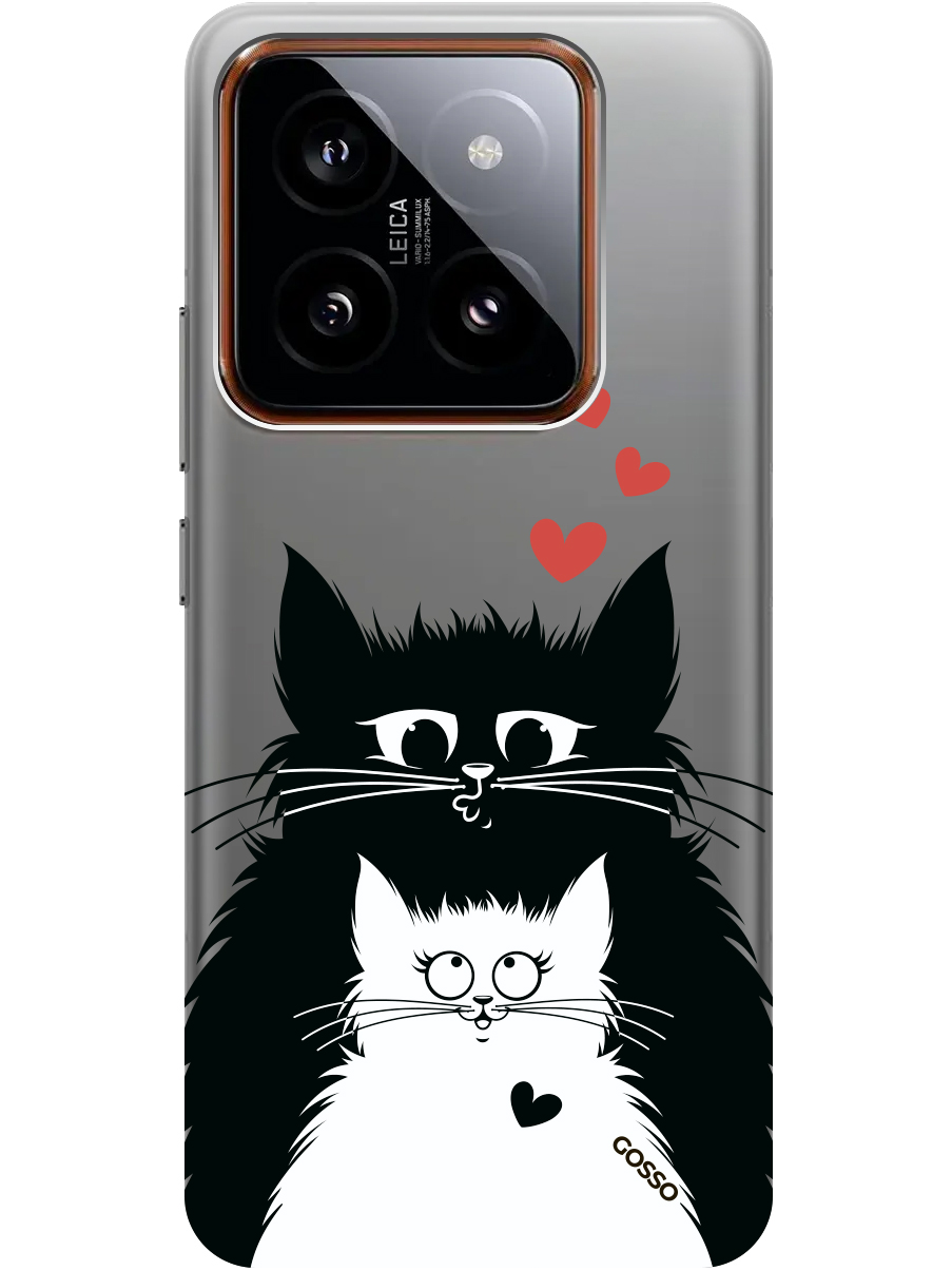 

Силиконовый чехол на Xiaomi 14 Pro с рисунком "Cats in Love" прозрачный, Прозрачный;белый;красный;черный, 20012089