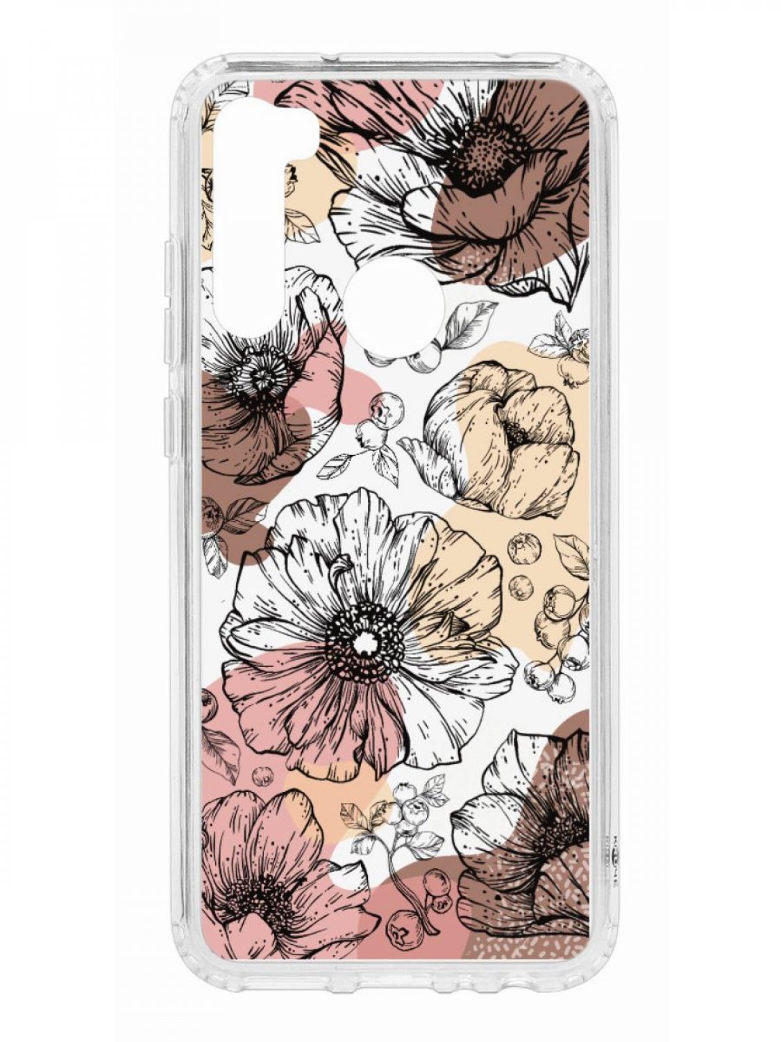 фото Противоударный чехол для xiaomi redmi note 8t kruche print ягоды и цветы с рисунком кruче