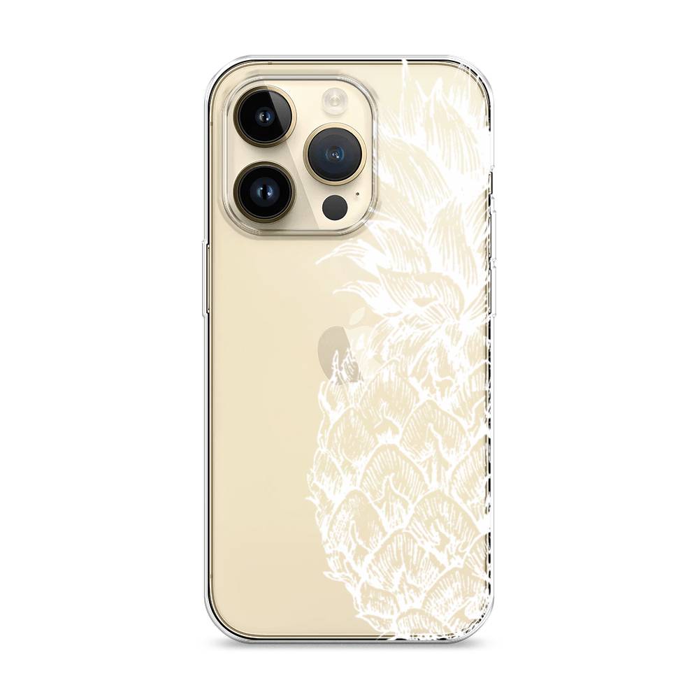 

Чехол Awog на Apple iPhone 14 Pro / Айфон 14 Pro "Ананас графика белая", 15250-10