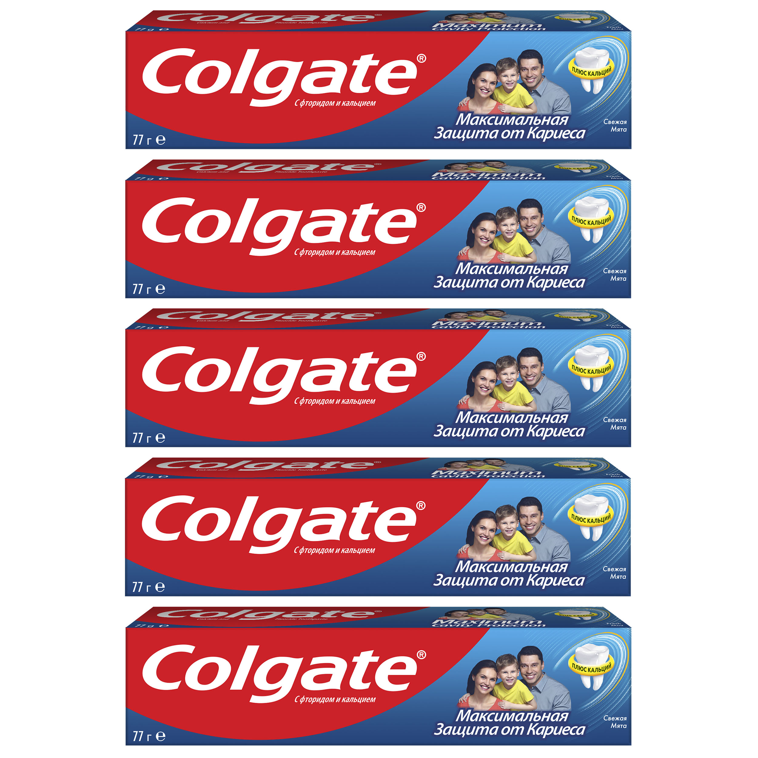 фото Зубная паста colgate максимальная защита от кариеса свежая мята 50мл 5 шт