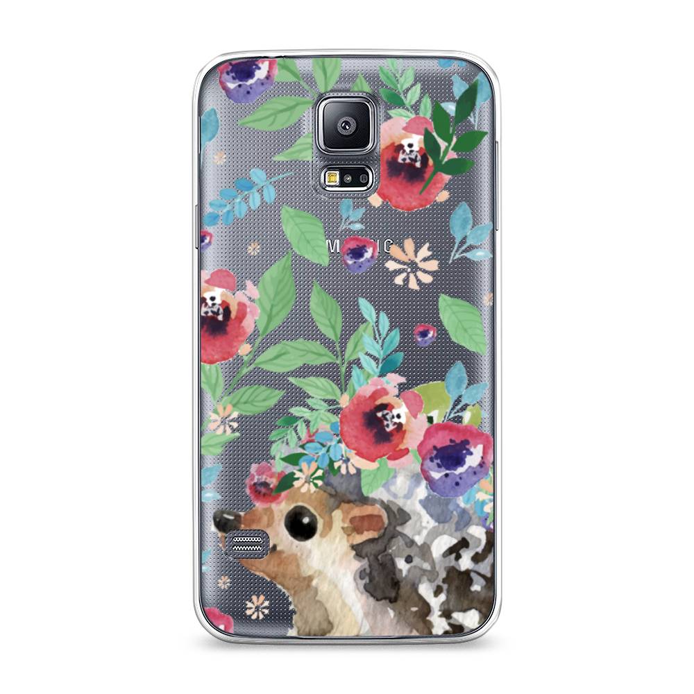 

Чехол Awog на Samsung Galaxy S5 "Ежик в цветах акварель", Розовый;зеленый;коричневый, 24150-2