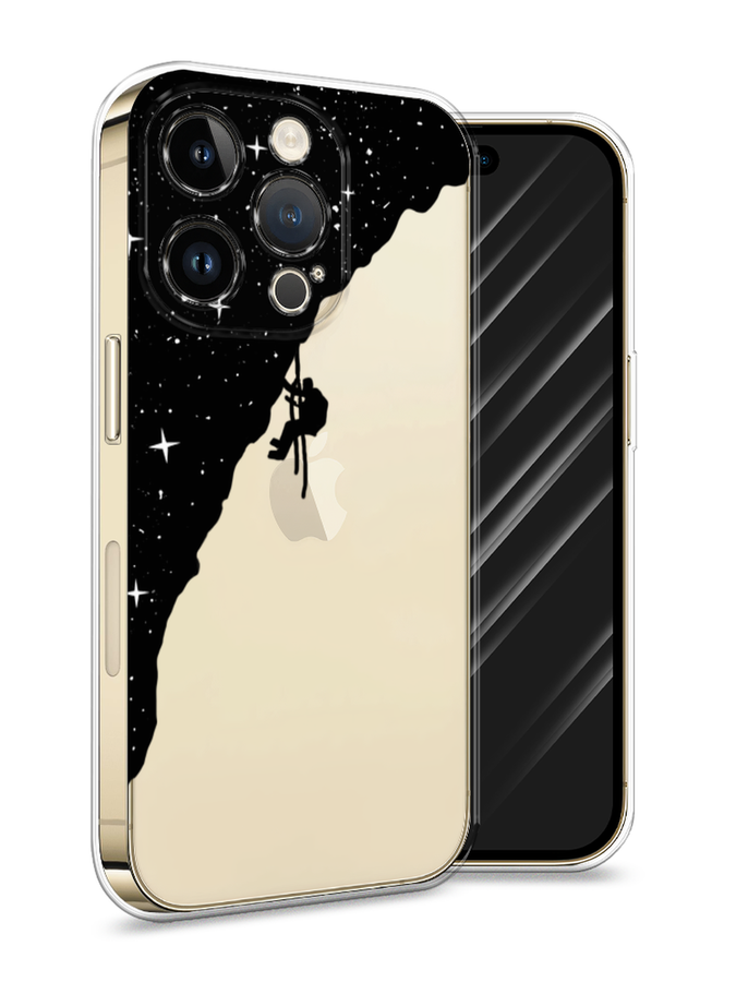 

Силиконовый чехол Awog "Скалолаз в космосе" для Apple iPhone 14 Pro, Черный, 15250-4