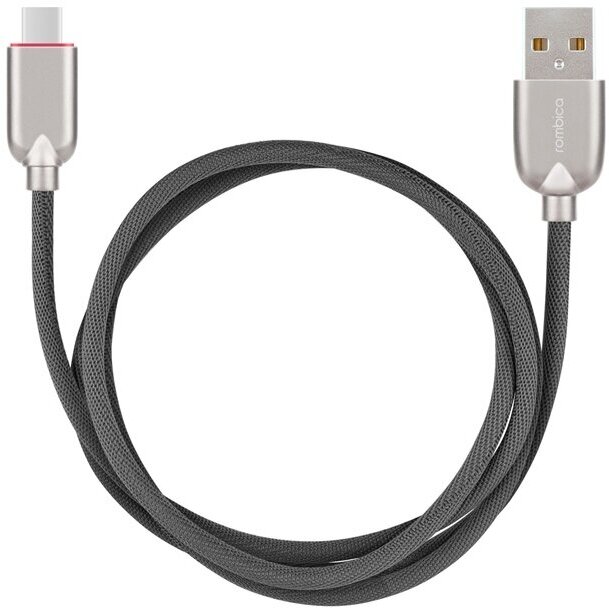 Кабель Rombica Digital CB-05 USB - Type-C, 3 А, 1 м, серый