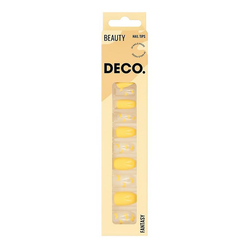 Накладные ногти Deco Fantasy Yellow Butterflies с клеевыми стикерами