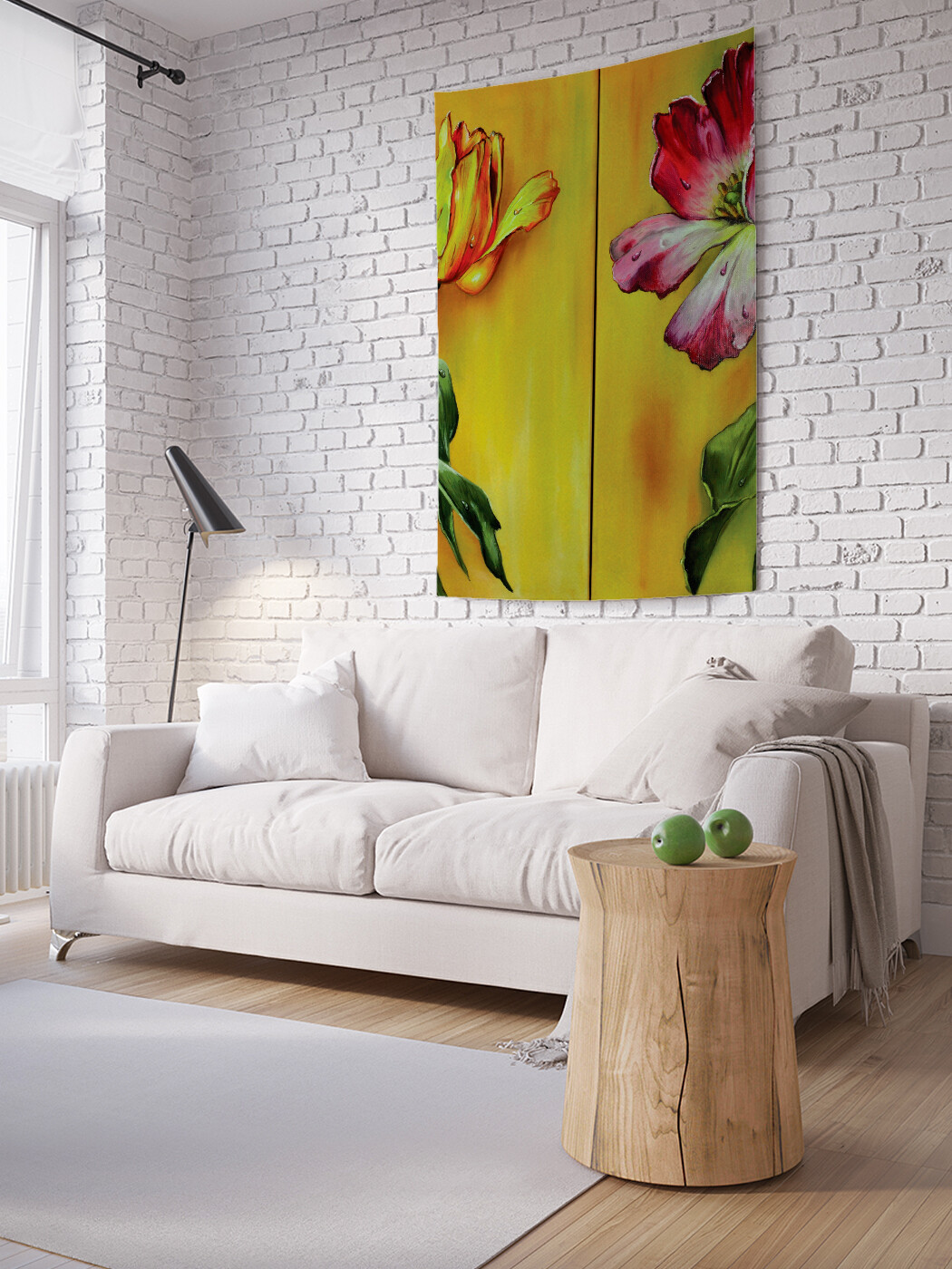 

Вертикальное фотопанно JoyArty Ретро Цветок Живопись, из ткани, 100х150 см