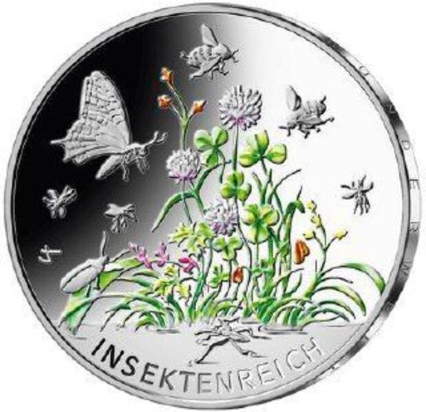 

Монета 5 евро Царство насекомых, Чудесный мир насекомых, F, Германия, 2022 г, в, UNC
