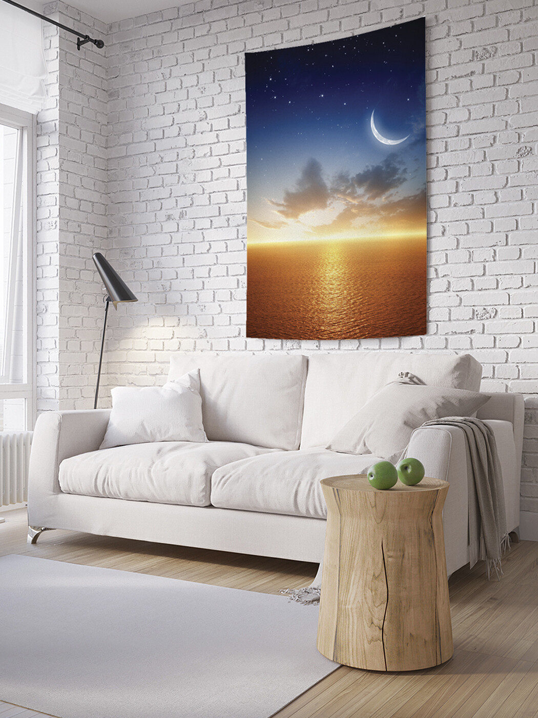 

Вертикальное фотопанно JoyArty Лунное сияние на море, из ткани, 100х150 см