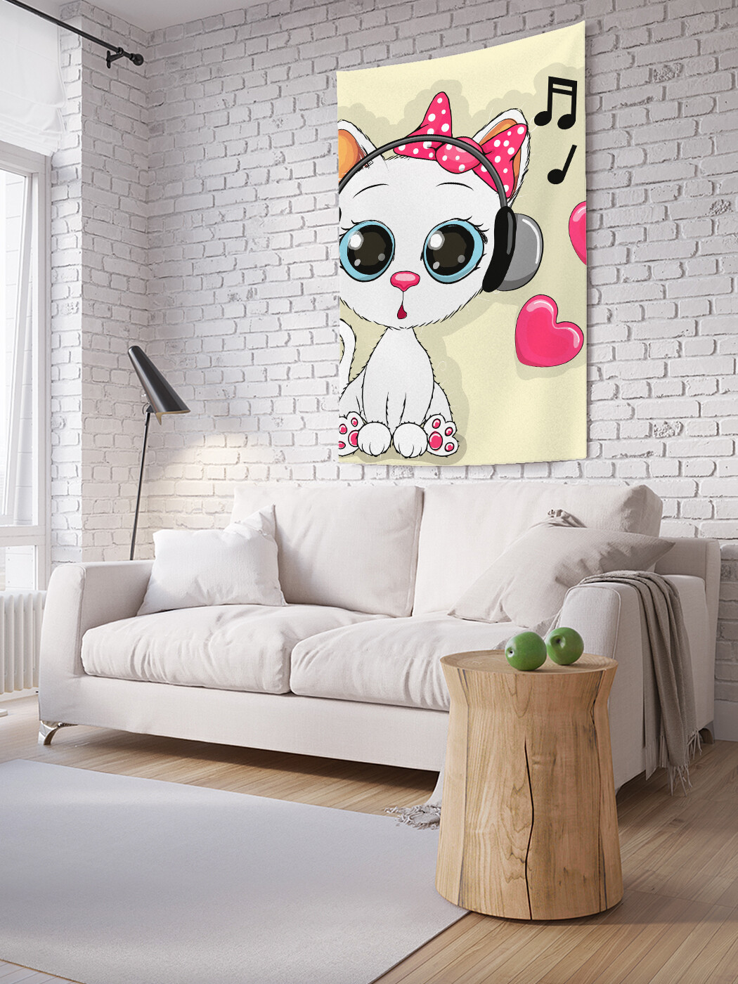 

Вертикальное фотопанно JoyArty Кошке нравится музыка, из ткани, 150х200 см