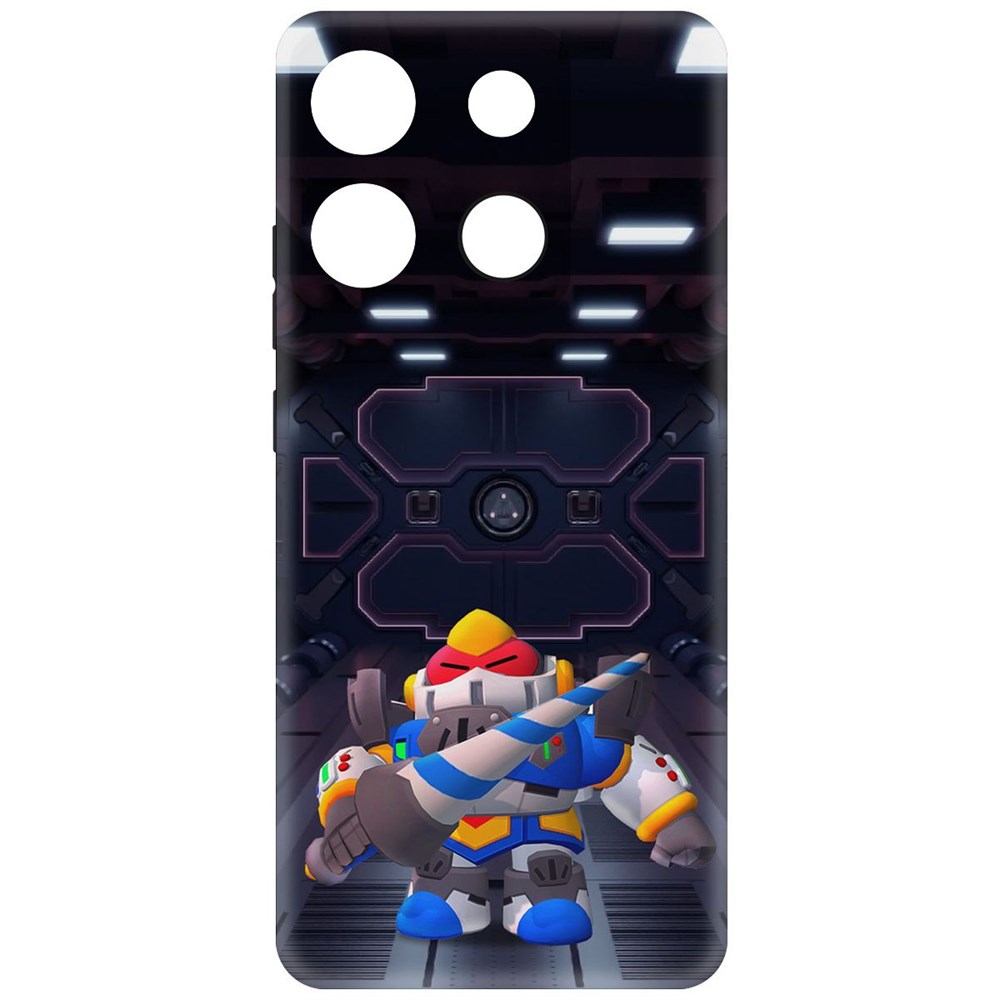 Чехол-накладка Soft Case Brawl Stars - Паладин Вольт-Меха для Infinix Smart 7 Plus черный