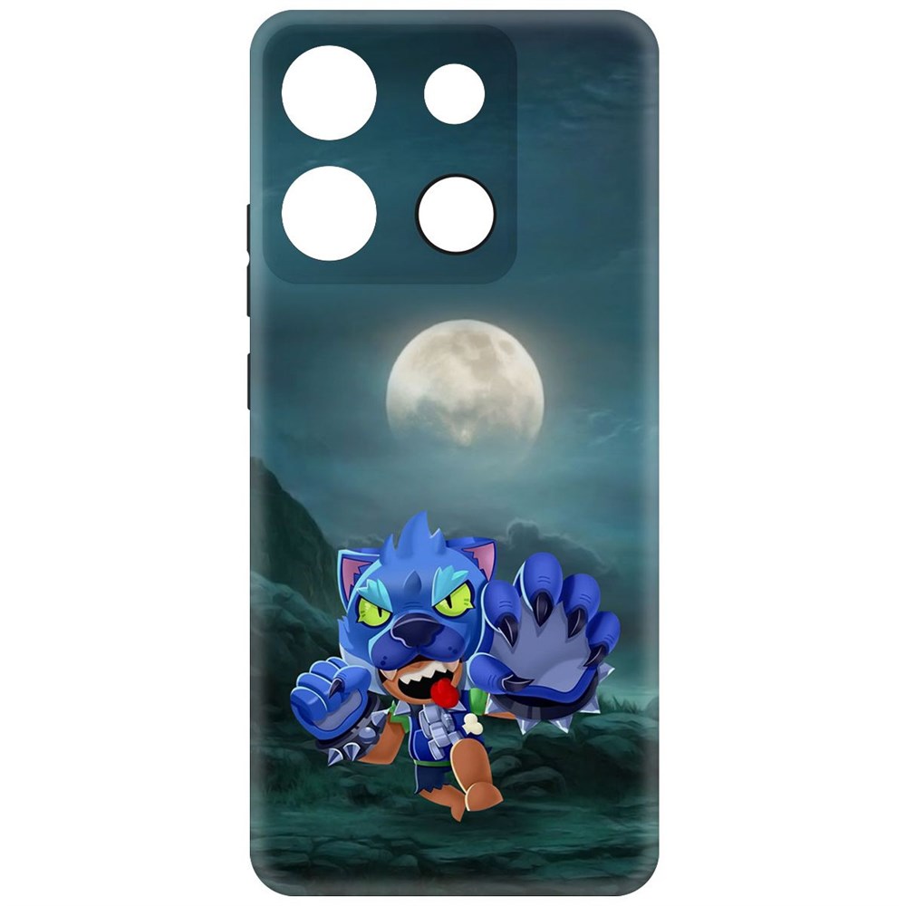 

Чехол-накладка Soft Case Brawl Stars - Оборотень Леон для Infinix Smart 7 Plus черный