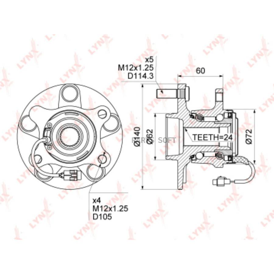 

Подшипник ступицы задней Suzuki SX4 06> Lynx WH1370