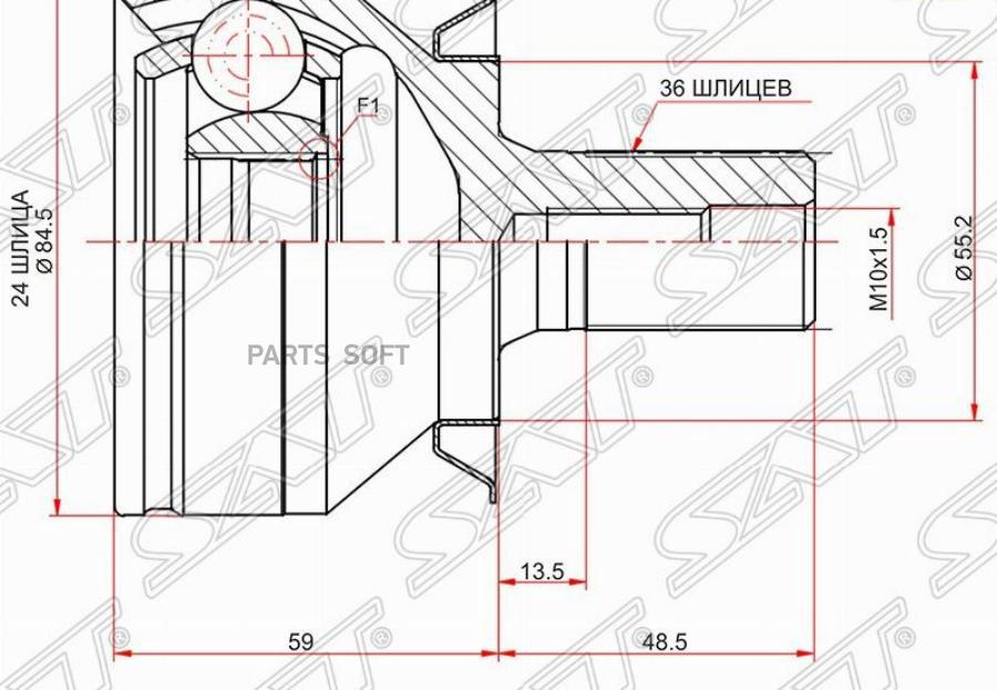 

SAT Шрус наружный FORD FOCUS II 04-11/C-MAX 03-07/VOLVO C30 07-13/S40 04-12/V50 04-11