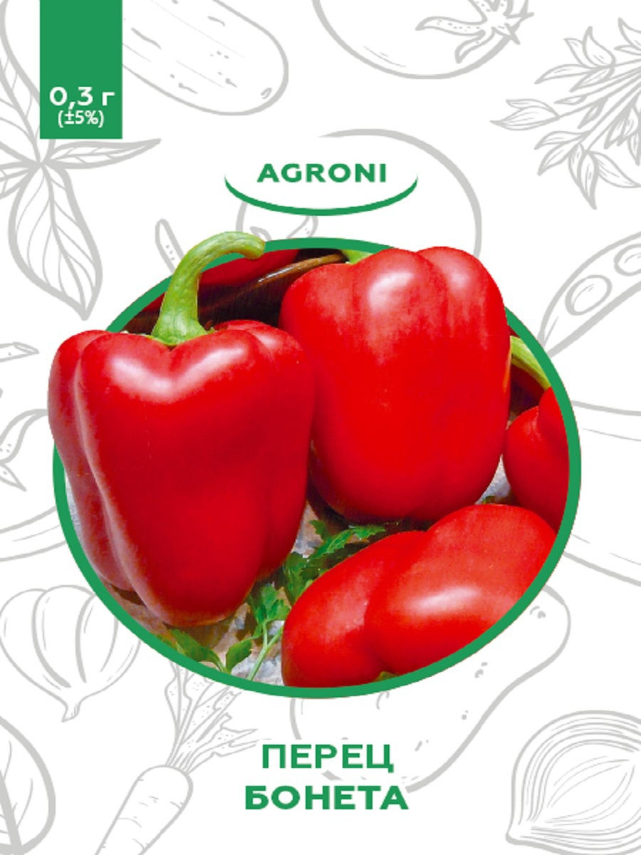

Семена Agroni Перец сладкий Бонета 0,3 г
