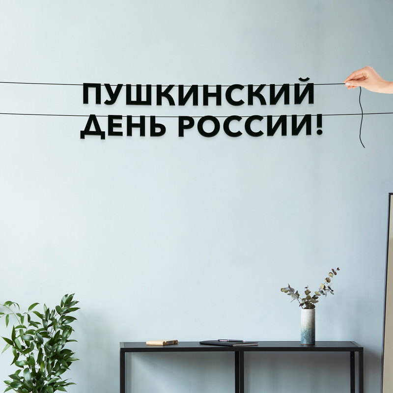 

Гирлянда-растяжка Пушкинский день россии VN901 черная, Черный, Пушкинский день россии